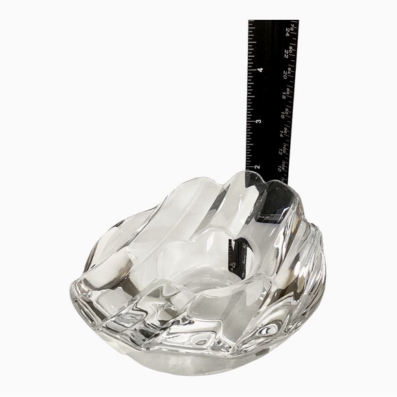 Orrefors Clear Crystal Oval Candlestick Tealight Holder Sweden Sticker Signed - Picture 14 of 14